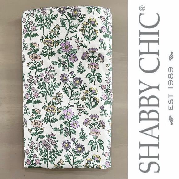 Shabby Chic Other - Shabby Chic White Purple Floral Full/Double Size Flat Sheet 78x96 cm